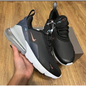 NIKE Air Max 270 black platform lace up shoes sneakers women's 8 = 6.5Y new